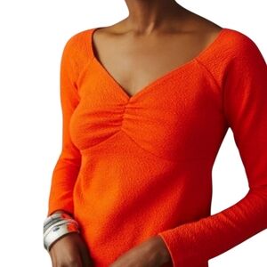 Anthropologie Maeve Sweetheart Top Babydoll Y2K Women M Dainty Feminine Orange